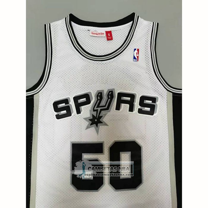 Camiseta San Antonio Spurs David Robinson NO 50 Mitchell & Ness 1998-99 Blanco